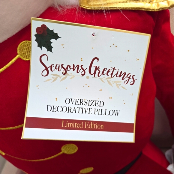 Htf Seasons Greetings Limited Edition Oversized Decorative Nutcracker Pillow - Picture 6 of 12